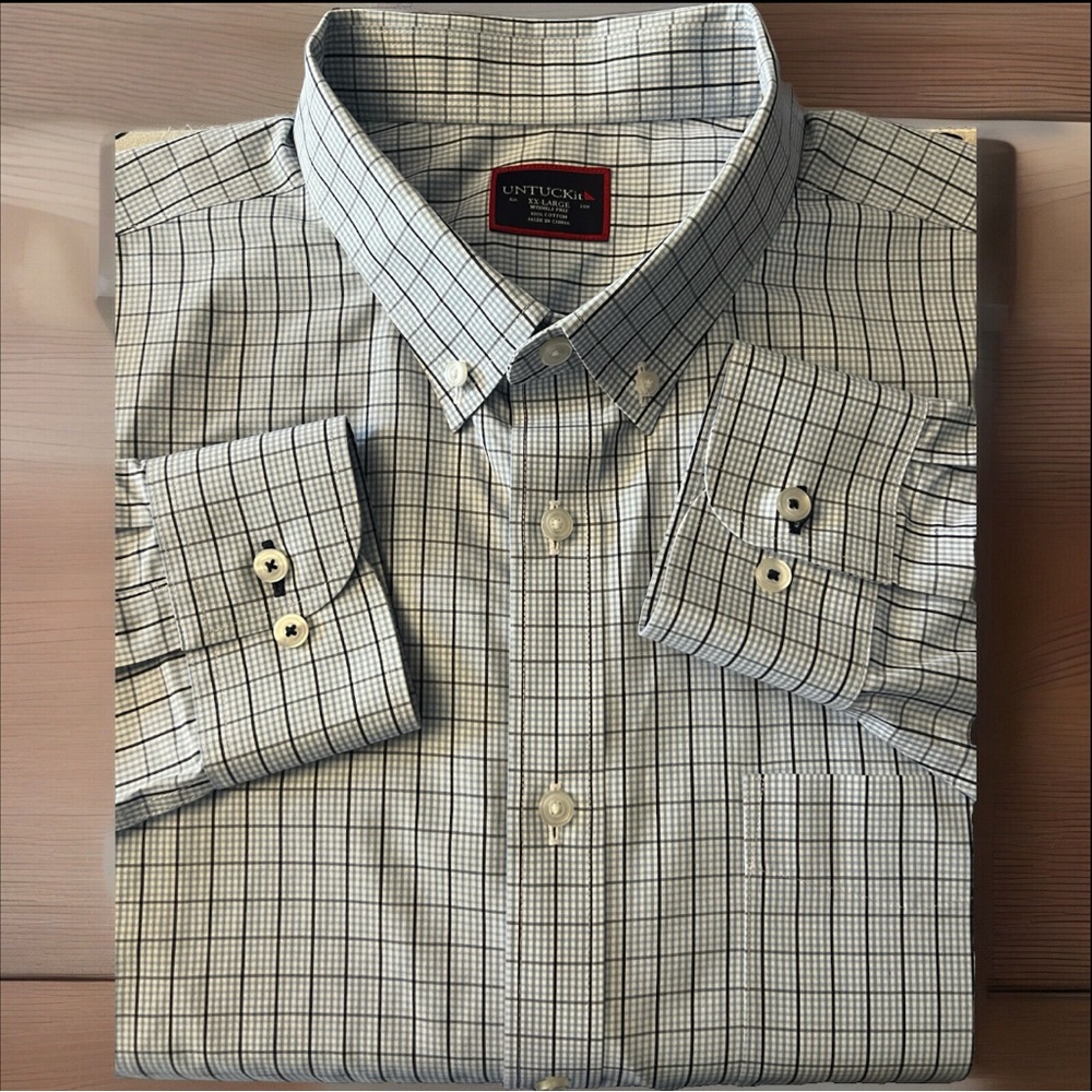 UNTUCKit Mens XXL Plaid Button Down Shirt